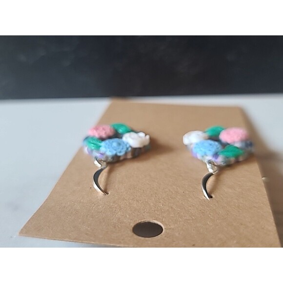Polymer Clay Floral Dangling Pierced Earrings New - Picture 7 of 10
